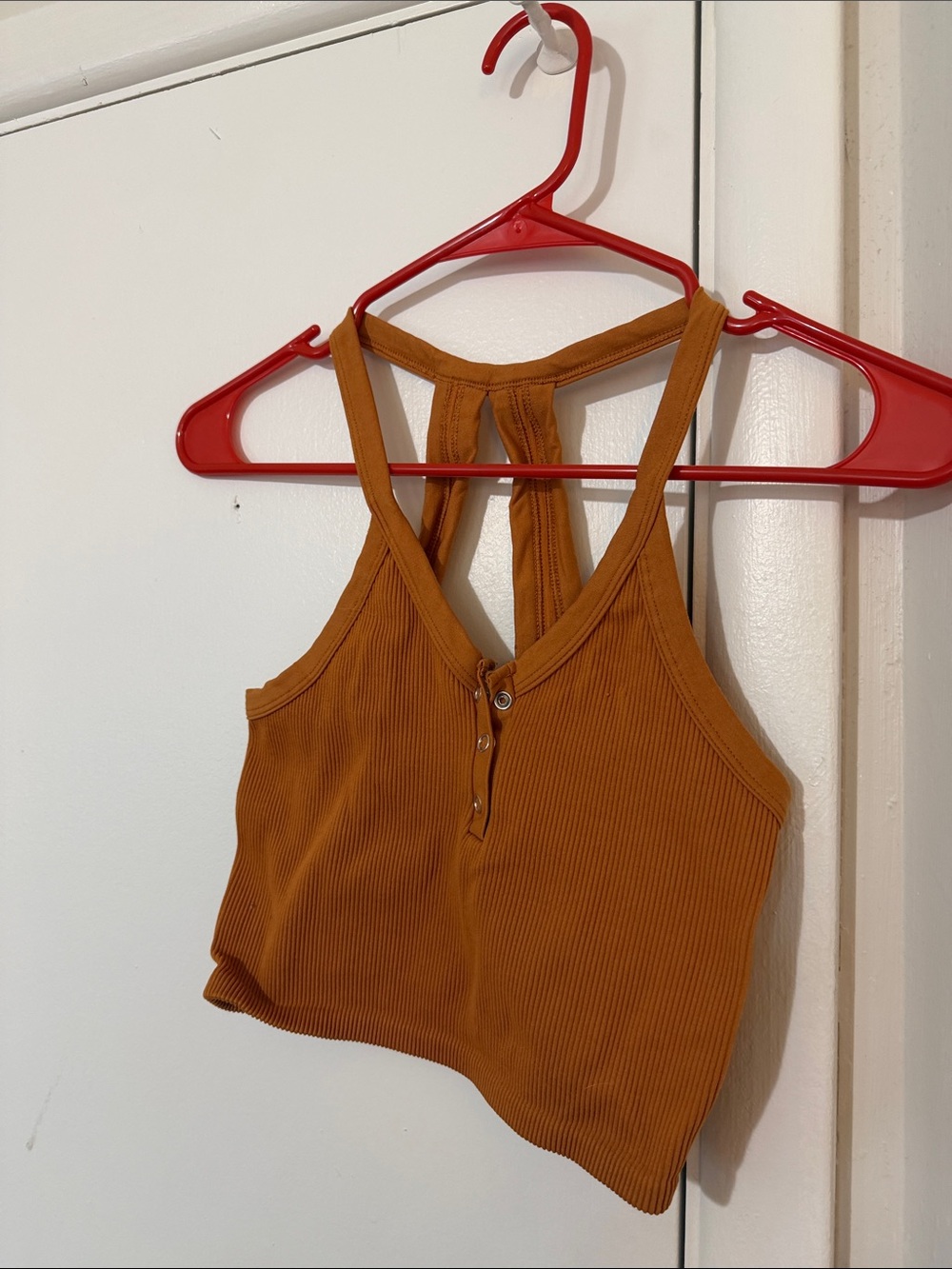 Free people Ribbed Racerback Cropped Tank Top - Rust